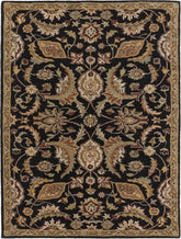 Floral Black/Beige Wool Area Handtufted Rug