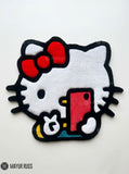 Hello Kitty inspired hand-tufted custom rug handmade in India by Mayur Rugs featuring a cute kawaii character-inspired design crafted from premium New Zealand wool with a dense plush pile.