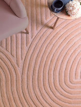 Blush Geometry Pinkish Modern Loop & Cut Handmade Rug