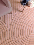 Blush Geometry Pinkish Modern Loop & Cut Handmade Rug