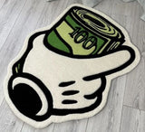 Money in Hand Rug – Custom Handmade Design