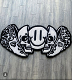 Triple Skull Smiley Greek Handmade Rug