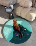 Tiger in the Pond Rug – Nature Inspired Handtufted Rug