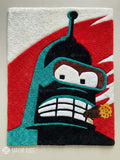 Bender inspired handtufted handmade wool rug with cartoon character design, premium custom area rug by Mayur Rugs
