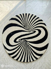Illusion abstract hand-tufted wool rug with optical modern design, premium custom area rug by Mayur Rugs