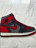 Red & Black AJ Sneaker Inspired Hand-Tufted Rug