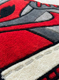 Red & Black AJ Sneaker Inspired Hand-Tufted Rug