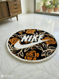 Nike Floral Rose–Inspired Hand-Tufted Wool Round Rug