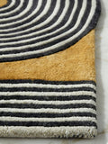 Geometric lines abstract modern hand-tufted wool rug with contemporary minimalist design, premium custom area rug by Mayur Rugs