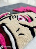 Sukuna inspired Jujutsu Kaisen anime hand-tufted wool rug with bold villain design, premium custom area rug by Mayur Rugs