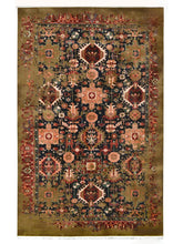 Erased heritage hand-knotted wool rug with distressed vintage Persian pattern, premium heritage rug by Mayur Rugs