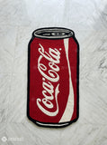 Coca-Cola inspired hand-tufted wool rug with retro soda aesthetic design, premium custom area rug by Mayur Rugs