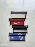 Sneaker box hand-tufted wool rug with streetwear sneakerhead design, premium custom area rug by Mayur Rugs