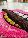 Pink Lips Cigar Pop Art Hand-Tufted Rug
