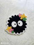 Soot Sprite inspired hand-tufted wool rug with Ghibli anime aesthetic design by Mayur Rugs