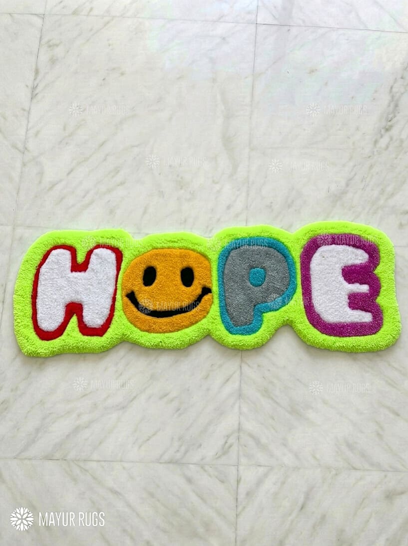Hope Smiley Inspirational Statement Rug