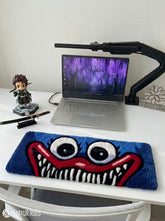 Poppy Playtime inspired keyboard hand-tufted wool rug with horror gaming setup aesthetic design, premium custom area rug by Mayur Rugs