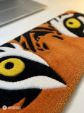 Tiger keyboard hand-tufted wool rug with wild gaming setup aesthetic design by Mayur Rugs