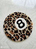 8 ball pool cheetah print custom hand-tufted wool rug with streetwear aesthetic design by Mayur Rugs