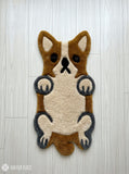 Cute dog keyboard hand-tufted wool rug with kawaii gaming setup aesthetic design by Mayur Rugs