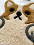 Cute dog keyboard hand-tufted wool rug with kawaii gaming setup aesthetic design by Mayur Rugs