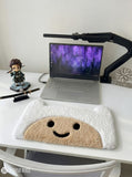 Adventure Time inspired keyboard hand-tufted wool rug with cute cartoon desk setup aesthetic by Mayur Rugs