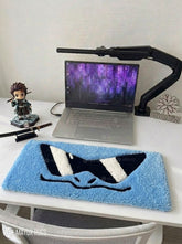 Squirtle anime keyboard hand-tufted wool rug with Pokémon gaming setup aesthetic design by Mayur Rugs