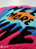Need More Wine abstract hand-tufted wool rug with colorful retro pop-art aesthetic design by Mayur Rugs