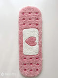 Love Patch Inspired custom keyboard rug handmade with premium tufted wool for kawaii pastel gaming desk setup by Mayur Rugs