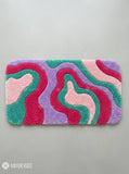 Candy wave abstract keyboard hand-tufted wool rug with pastel fluffy desk setup aesthetic by Mayur Rugs
