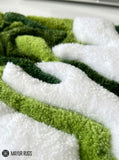 Moss Flow 3D hand-tufted keyboard rug with organic abstract aesthetic by Mayur Rugs