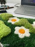3D Daisy Floral Nature tone Keyboard Rug
