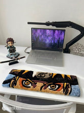 Naruto Sage Mode Inspired anime keyboard rug with golden chakra eye aesthetic by Mayur Rugs