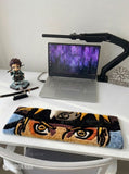 Naruto Sage Mode Inspired anime keyboard rug with golden chakra eye aesthetic by Mayur Rugs