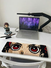 Tanjiro Kamado inspired anime eyes hand-tufted keyboard rug with Demon Slayer aesthetic by Mayur Rugs