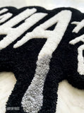 HA HA HA drip style hand tufted rug with dripping typography design handmade by Mayur Rugs