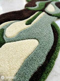 Abstract women's body figure art hand-tufted wool rug featuring a contemporary female silhouette and modern artistic design by Mayur Rugs.