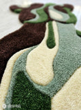 Abstract women's body figure art hand-tufted wool rug featuring a contemporary female silhouette and modern artistic design by Mayur Rugs.