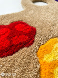 Artist paint palette hand-tufted rug handmade in India by Mayur Rugs featuring colorful paint blobs for creative studio and art room décor.