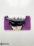 Gojo inspired anime keyboard rug handmade in India by Mayur Rugs featuring premium hand-tufted craftsmanship for gaming desk and anime room décor.