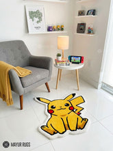 Pikachu Inspired Pokemon Anime Handtufted Rug