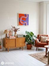 Sculpted Serpentine Hand-Tufted Wall Art Rug