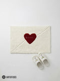 Red Heart Love Letter Romantic Aesthetic Rug
