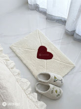 Red Heart Love Letter Romantic Aesthetic Rug