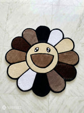 Murakami flower inspired handmade wool rug with colorful pop art design, premium custom area rug by Mayur Rugs