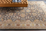 Floral Traditional Cream Beige Wool Area Rug