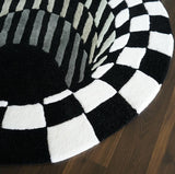 Handtufted Optical Illusion Vortex Rug