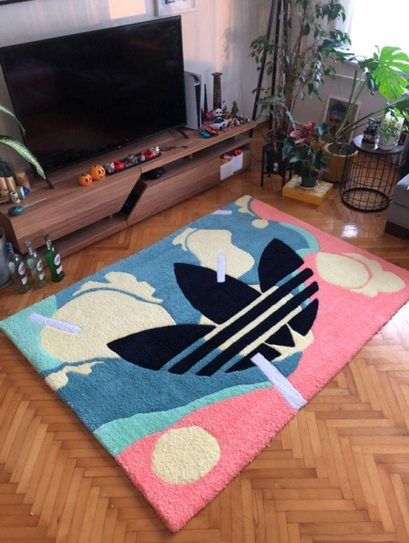 Addidas Logo Rug Adidas-Inspired Woolen Rug – Mayur Rugs
