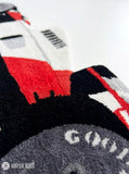 F1 inspired Formula racing car hand-tufted rug handmade in India by Mayur Rugs featuring a sleek motorsport design with premium wool craftsmanship and bold racing aesthetics.
