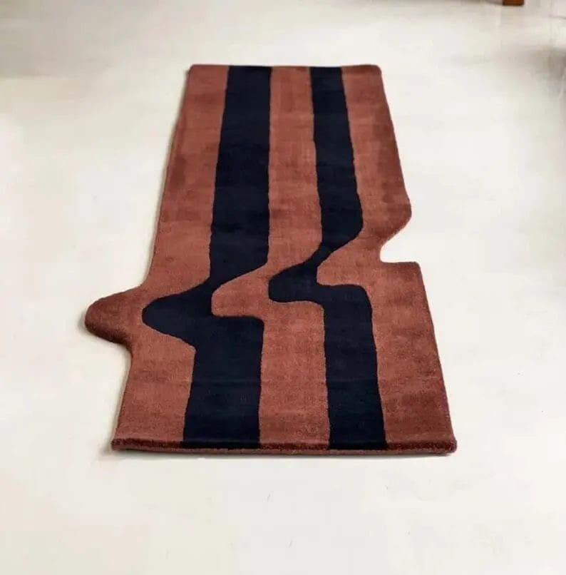 Modern Brown Pattern Runner Rug